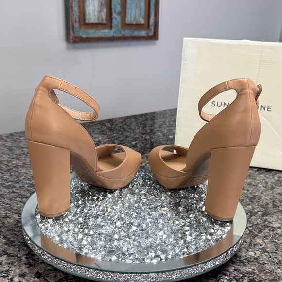 Sun + Stone Reeta nude Women's Beige Ankle Strap platform chunky Heels NEW 9.5 - Picture 14 of 14